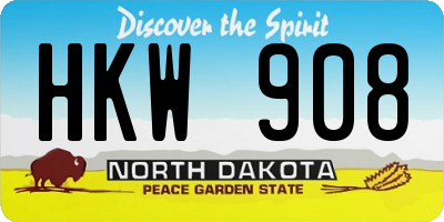 ND license plate HKW908