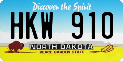 ND license plate HKW910