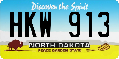 ND license plate HKW913