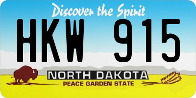 ND license plate HKW915