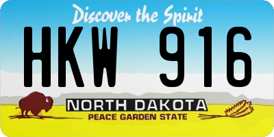 ND license plate HKW916