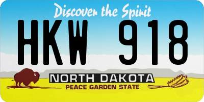 ND license plate HKW918