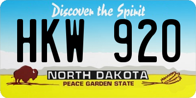 ND license plate HKW920