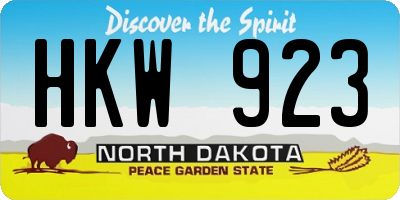 ND license plate HKW923