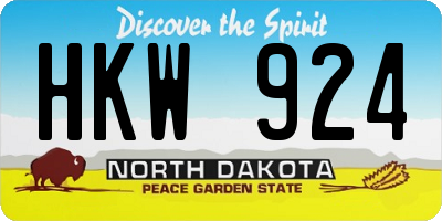 ND license plate HKW924