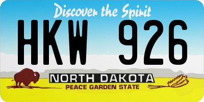 ND license plate HKW926