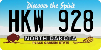 ND license plate HKW928