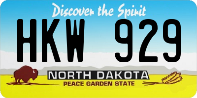 ND license plate HKW929