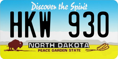 ND license plate HKW930