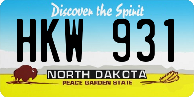 ND license plate HKW931