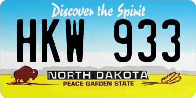 ND license plate HKW933