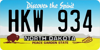 ND license plate HKW934