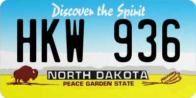 ND license plate HKW936