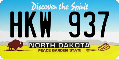 ND license plate HKW937