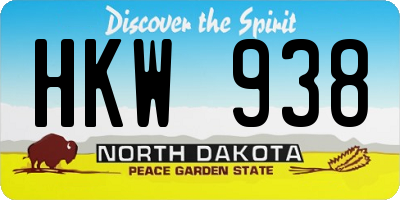 ND license plate HKW938