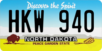 ND license plate HKW940