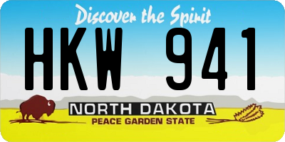 ND license plate HKW941