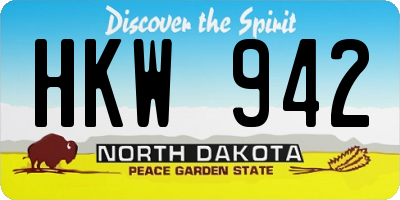 ND license plate HKW942