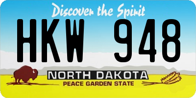 ND license plate HKW948