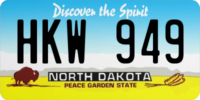 ND license plate HKW949