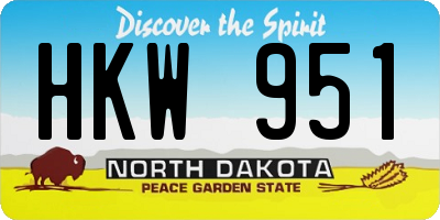 ND license plate HKW951