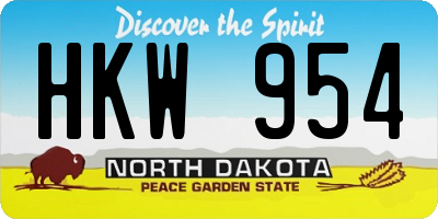 ND license plate HKW954