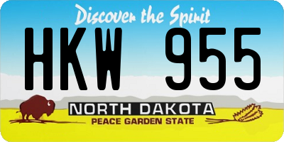 ND license plate HKW955