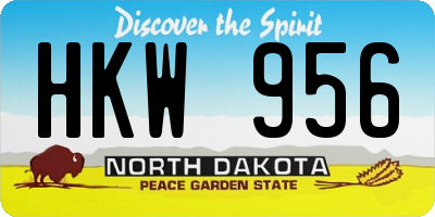 ND license plate HKW956