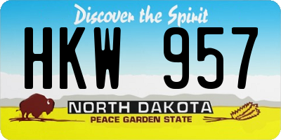 ND license plate HKW957