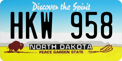 ND license plate HKW958