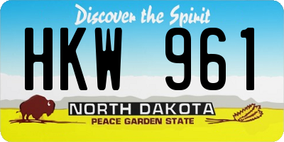 ND license plate HKW961