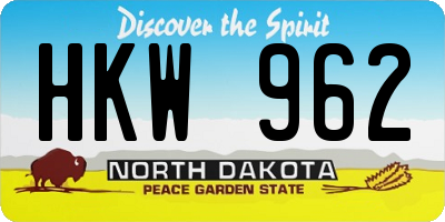 ND license plate HKW962