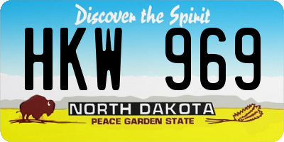 ND license plate HKW969