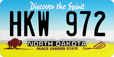 ND license plate HKW972