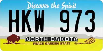 ND license plate HKW973