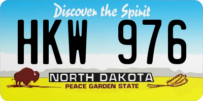 ND license plate HKW976