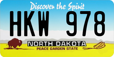 ND license plate HKW978