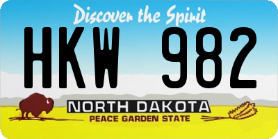 ND license plate HKW982