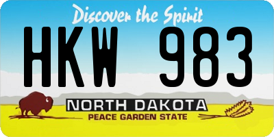 ND license plate HKW983