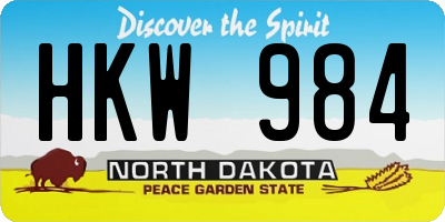 ND license plate HKW984