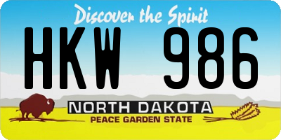 ND license plate HKW986