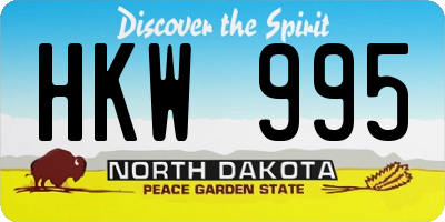 ND license plate HKW995