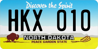 ND license plate HKX010