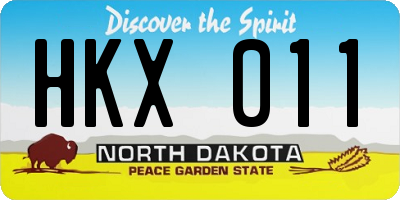 ND license plate HKX011