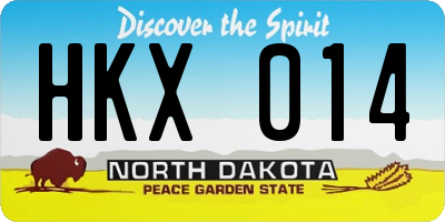 ND license plate HKX014