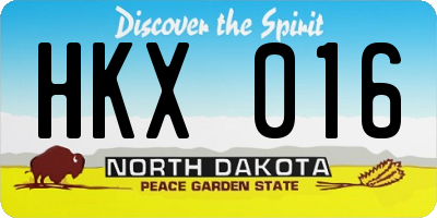 ND license plate HKX016