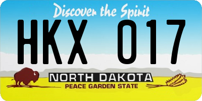 ND license plate HKX017