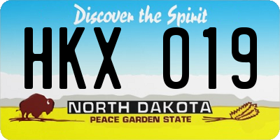 ND license plate HKX019