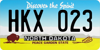 ND license plate HKX023