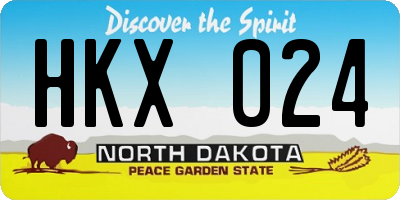 ND license plate HKX024